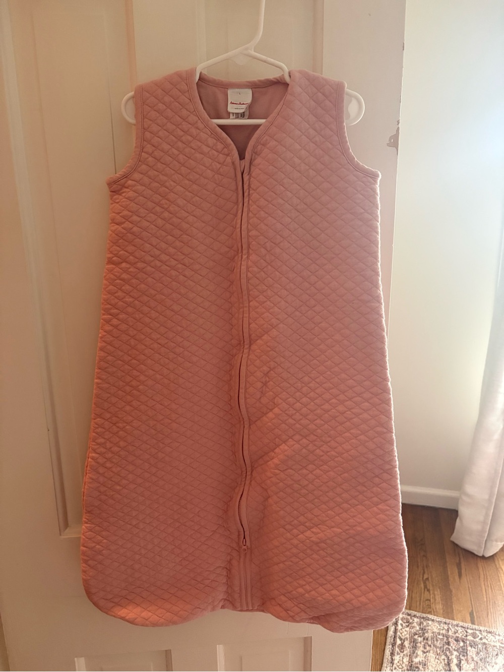 Quilted Pink Baby Sleep Sack with Front Zipper Hanna Andersson TOG 1.0